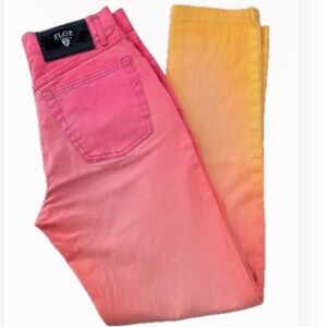 F.L.O.P. by Stephan Baumann 
Women's Gradient Pink and Orange Jeans size 4
